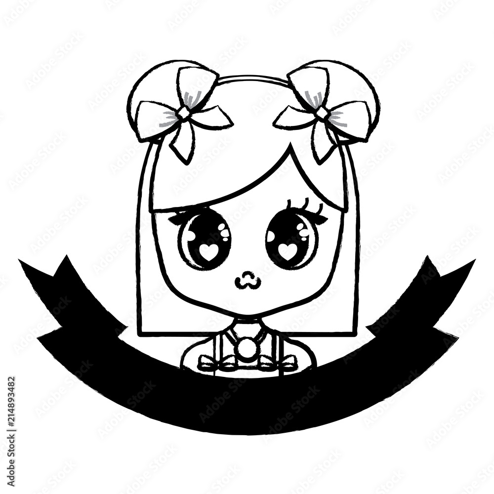 Fototapeta premium Anime girl icon
