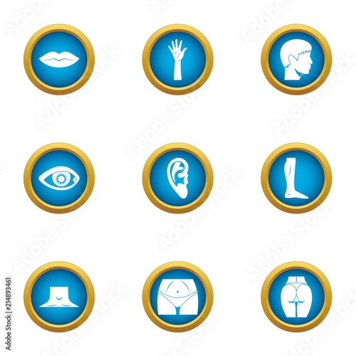 Beautiful skin icons set. Flat set of 9 beautiful skin vector icons for web isolated on white background