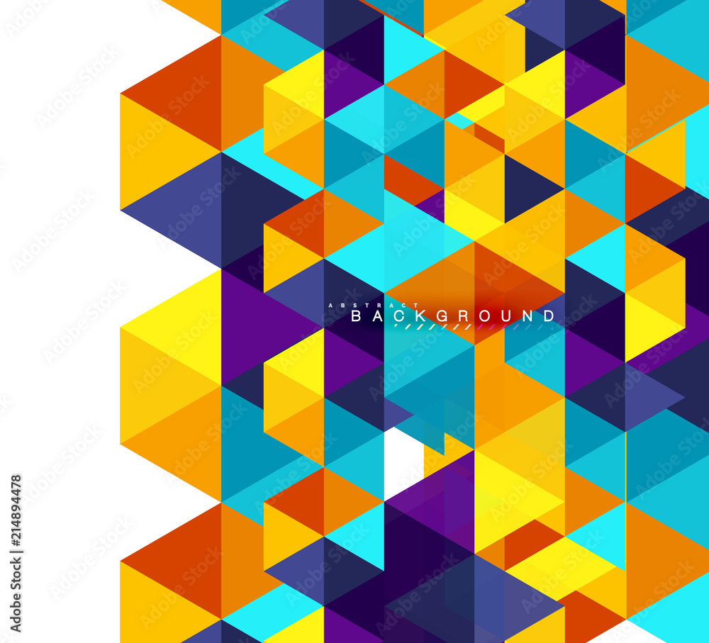 Multicolored triangles abstract background, mosaic tiles concept Multicolored triangles abstract background, mosaic tiles concept