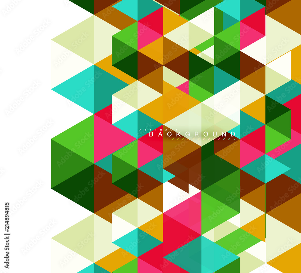 Multicolored triangles abstract background, mosaic tiles concept Multicolored triangles abstract background, mosaic tiles concept