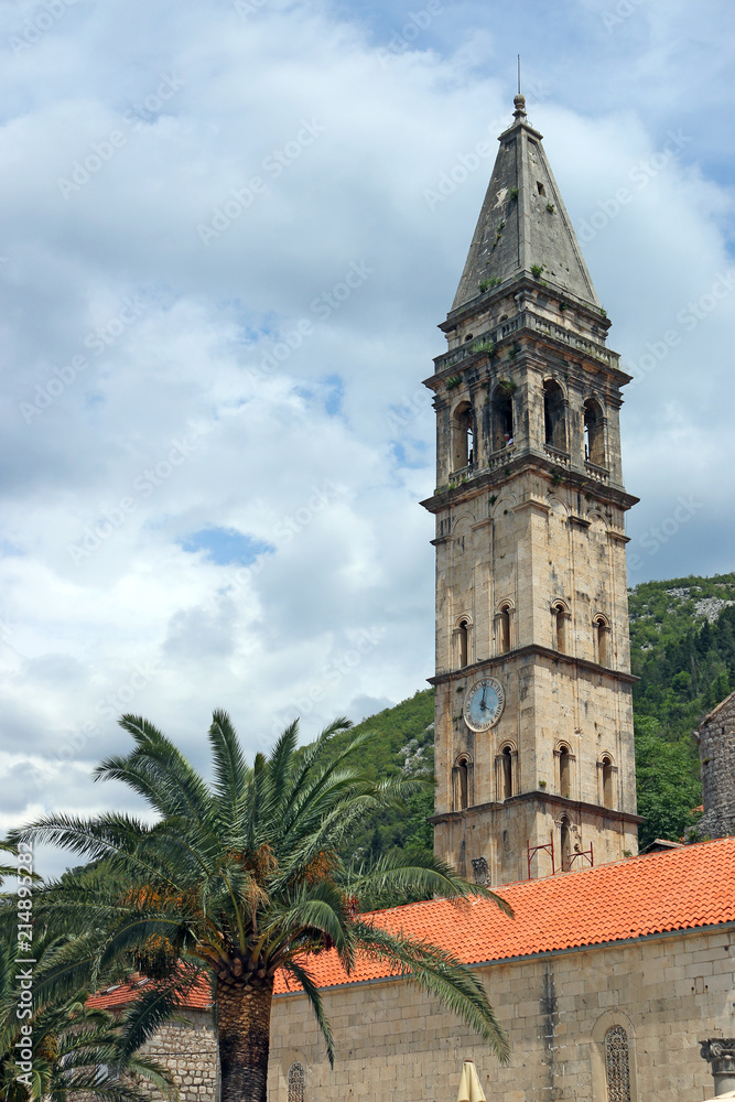 Saint Nicholas church tower Perast Montenegro