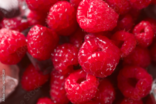 Fresh ripe raspberries, closeup
