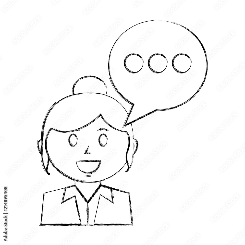 Obraz premium business woman with speech bubble