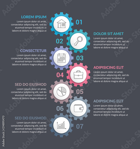 Infographic Template with Gears