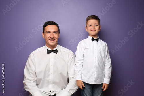 Portrait of little boy and ...