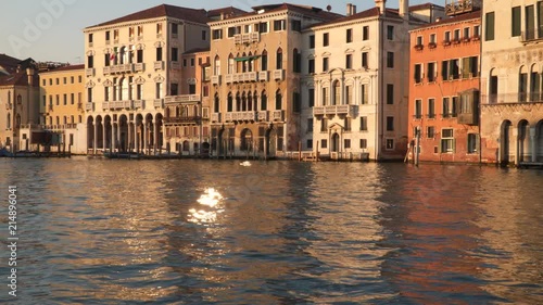 Venice, Italy. Buildings near the Grand Canal at sunset