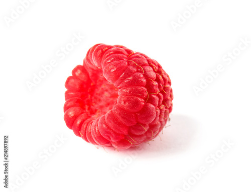 Delicious ripe raspberry on white background