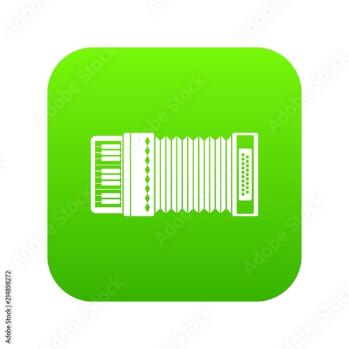 Accordion icon digital green for any design isolated on white vector illustration