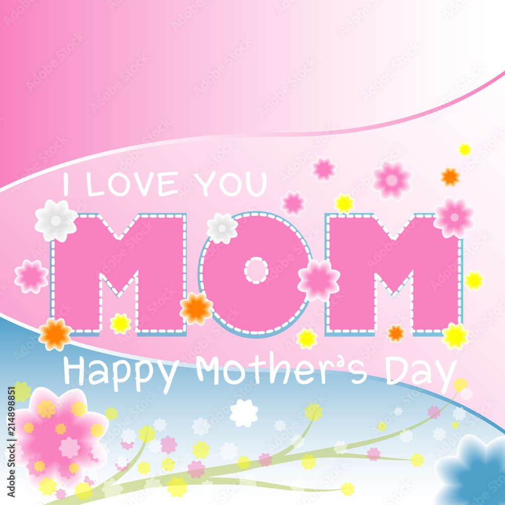 lovely card for mother vector design