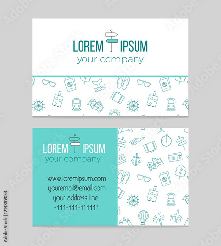 Travel agency business card template.