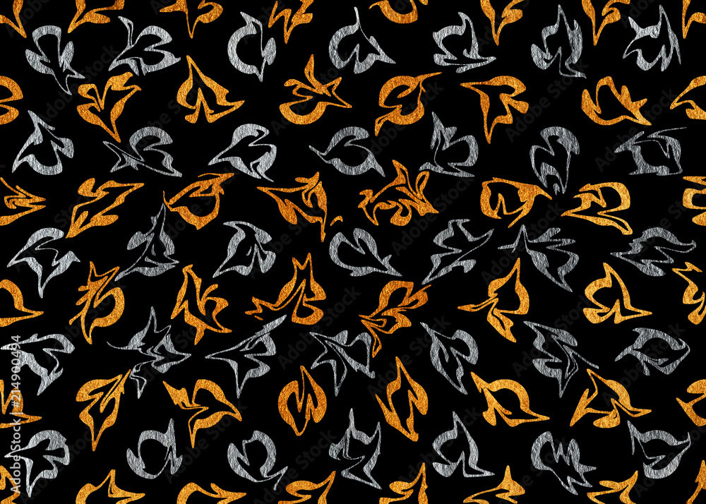 Golden and silver painted abstract pattern. Golden and silver painted abstract pattern.