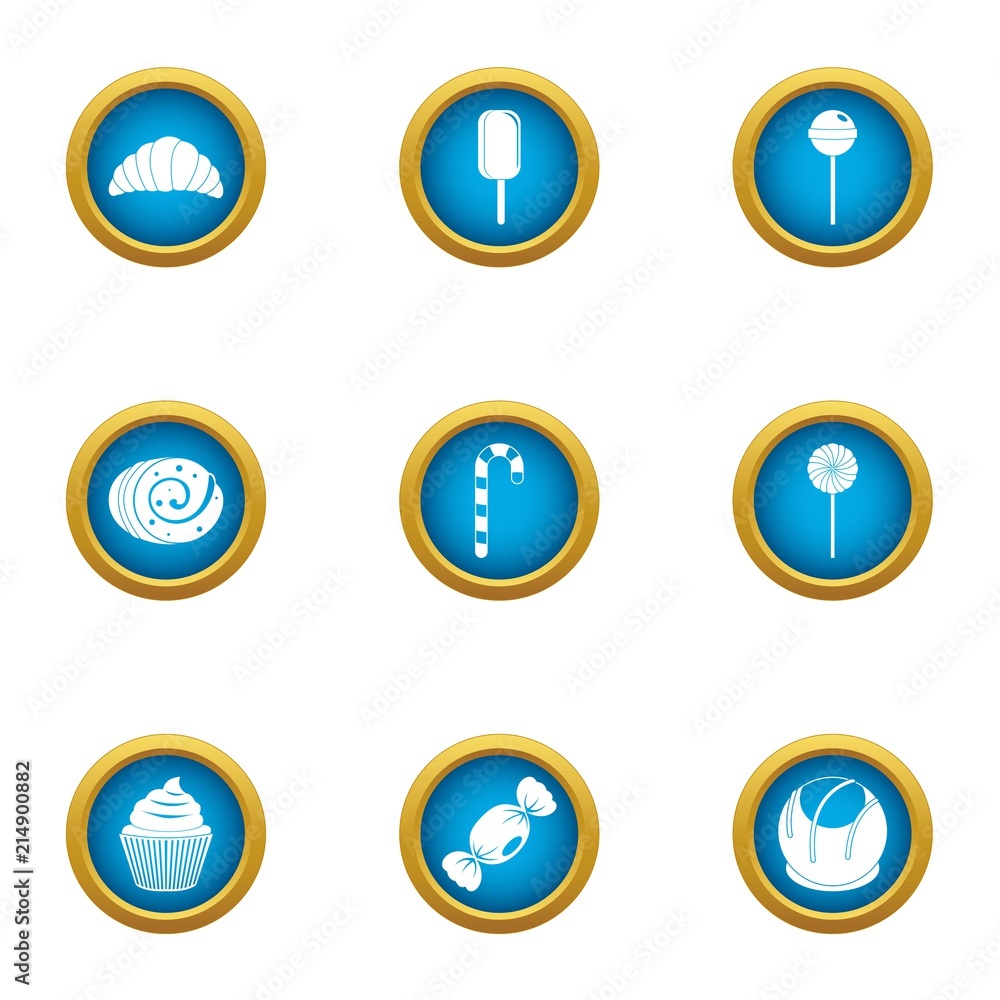 Luscious icons set. Flat set of 9 luscious vector icons for web isolated on white background