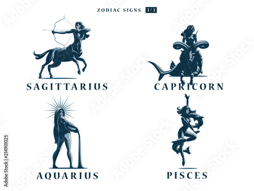 Zodiac signs. Vector illustration.