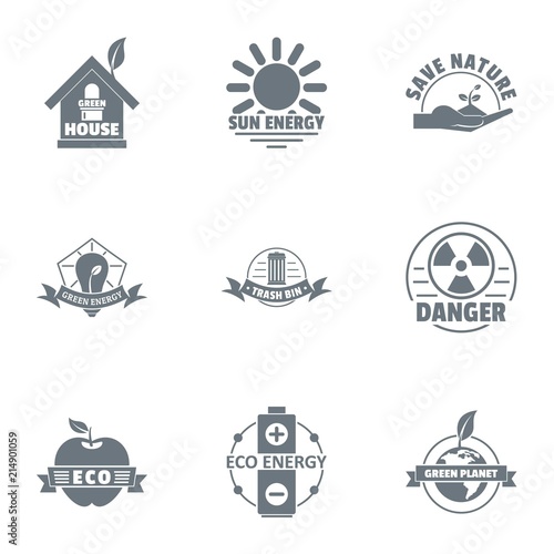 Sun house logo set. Simple set of 9 sun house vector logo for web isolated on white background