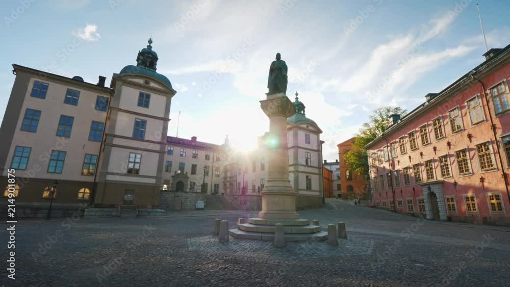 Jarl Birger Square, with a monument to the founder of Stockholm and the ...