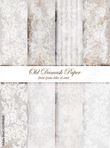 Vintage baroque pattern set Vector. Beautiful ornament decor. Royal luxury te...