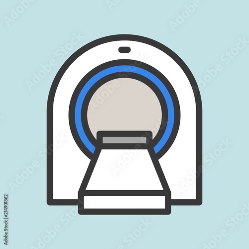ct scan filled outline icon, hospital set