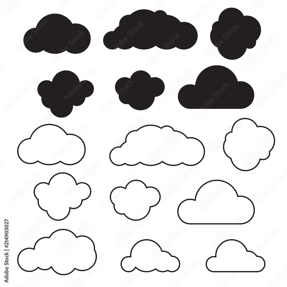 Cloud icon set vector. Cloud icon set vector.