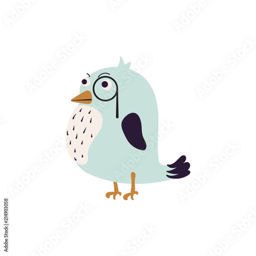 Bird sir cute vector illustration.