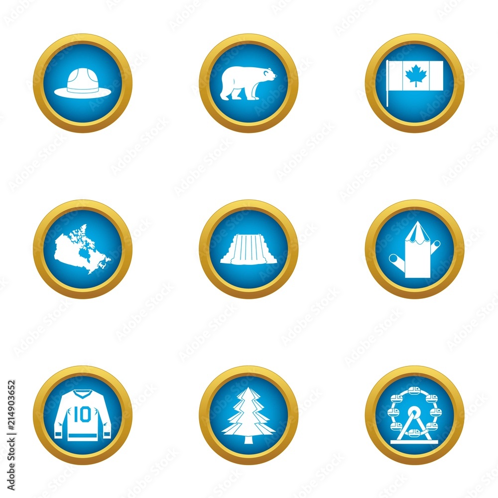 Canada smartness icons set. Flat set of 9 canada smartness vector icons for web isolated on white background Canada smartness icons set. Flat set of 9 canada smartness vector icons for web isolated on white background
