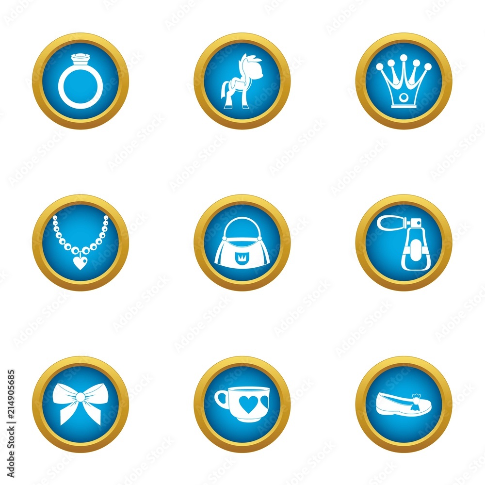 Favorite people icons set. Flat set of 9 favorite people vector icons for web isolated on white background
