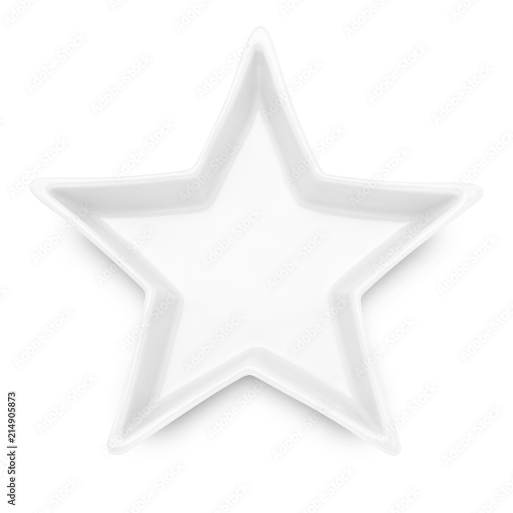 Star shape plate isolated on white background. Star shape plate isolated on white background.