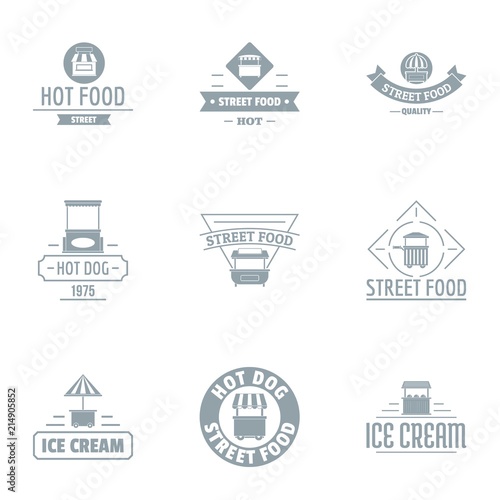 Custard logo set. Simple set of 9 custard vector logo for web isolated on white background