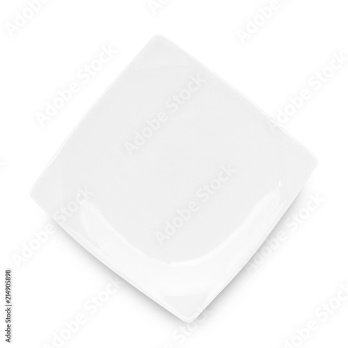 Square plate isolated on white background.