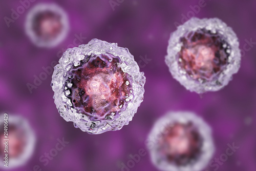 Stem cells on colorful background, 3D illustration photo