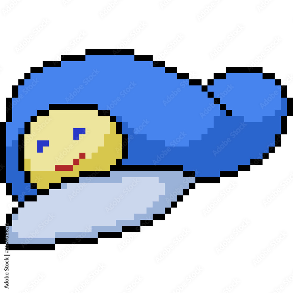 Fototapeta premium vector pixel art kid cap