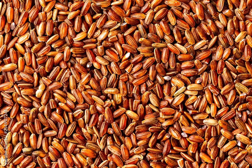 Macro top view image of red wild rice as natural vegetarian food pattern. Macro top view image of red wild rice as natural vegetarian food pattern.