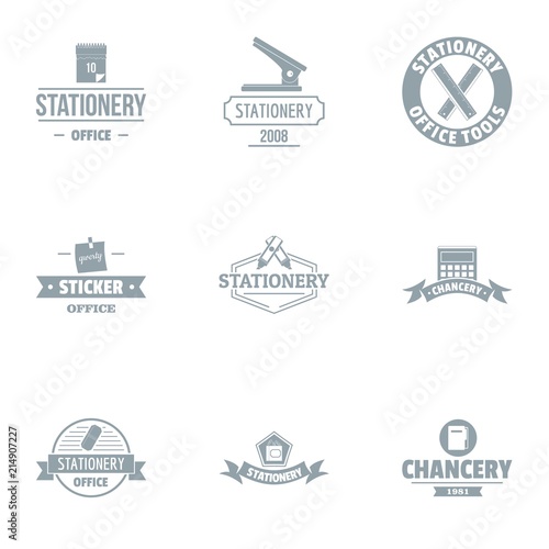 Paper business logo set. Simple set of 9 paper business vector logo for web isolated on white background