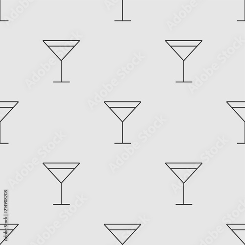 cocktail vector icon seamless pattern
