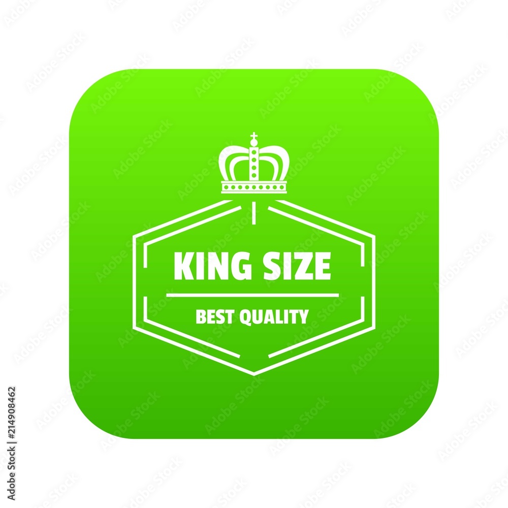 Size king icon green vector isolated on white background Size king icon green vector isolated on white background
