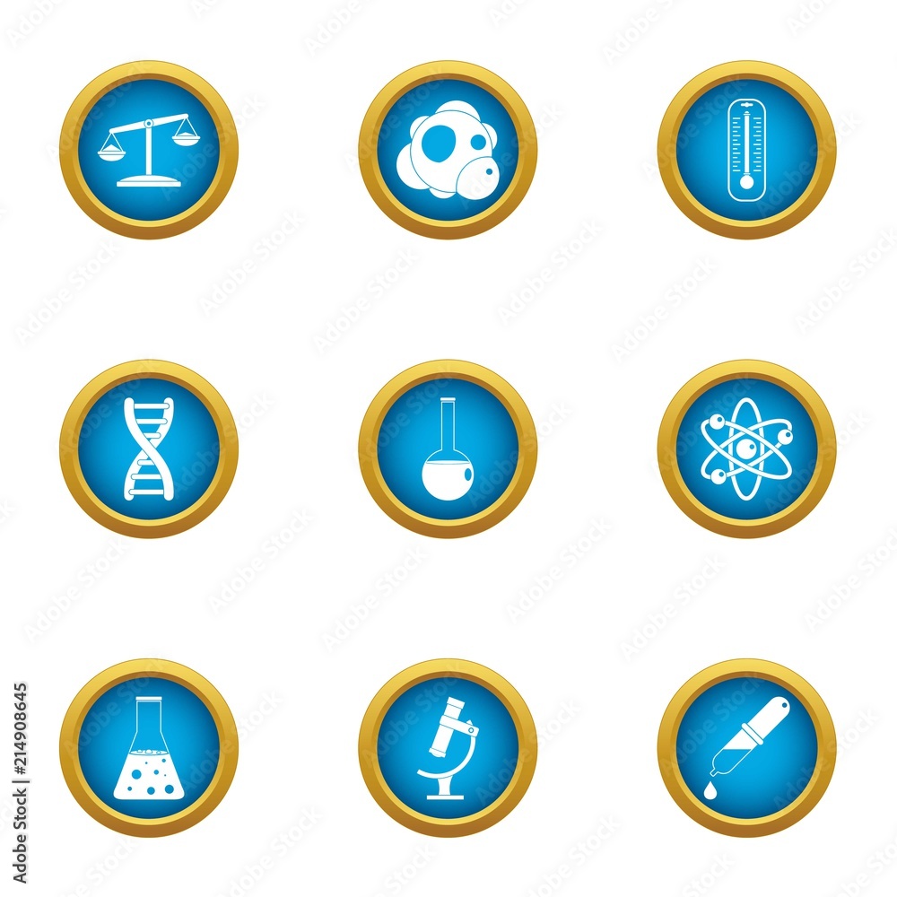 Chemical influence icons set. Flat set of 9 chemical influence vector icons for web isolated on white background Chemical influence icons set. Flat set of 9 chemical influence vector icons for web isolated on white background