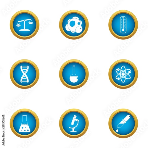 Chemical influence icons set. Flat set of 9 chemical influence vector icons for web isolated on white background