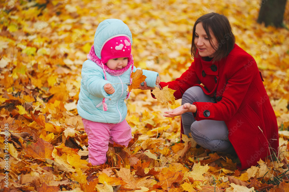mother with daughter in autumn park mother with daughter in autumn park