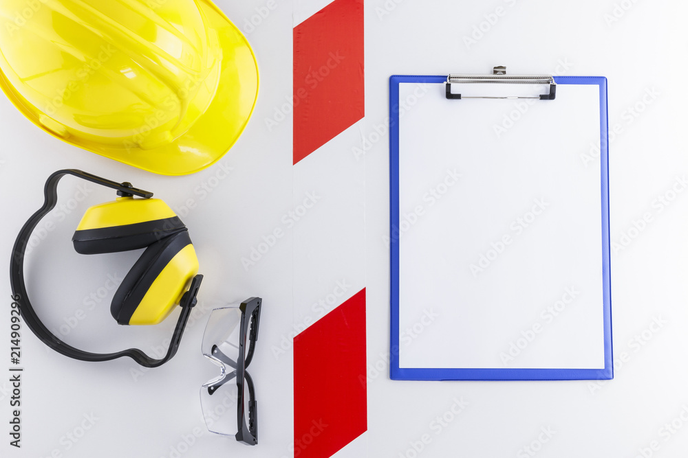 Barricade Tape Strip Between Clipboard and Safety Gear Barricade Tape Strip Between Clipboard and Safety Gear