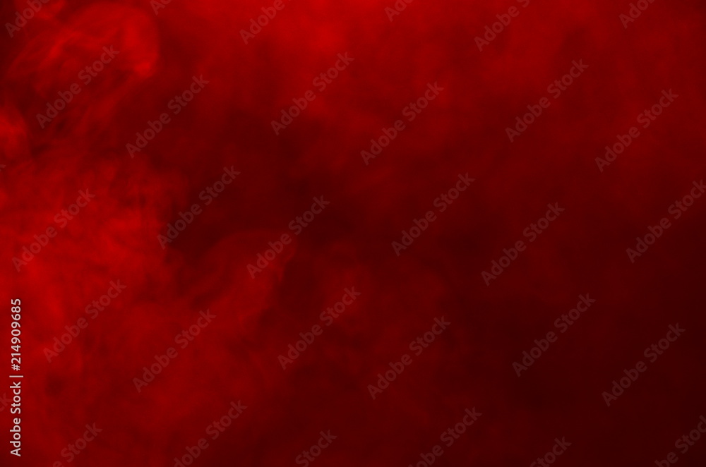 Abstract Red Smoke Like Cloud Wave Effect On Black Background, Flowing