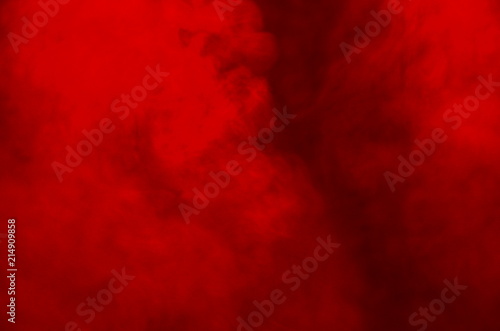 Abstract Red Smoke Like Cloud Wave Effect On Black Background, Flowing