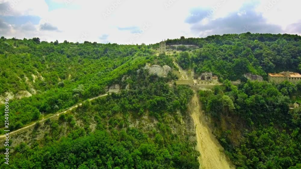 beautiful nature the drone flew over a meandering river in the canyon beautiful nature the drone flew over a meandering river in the canyon