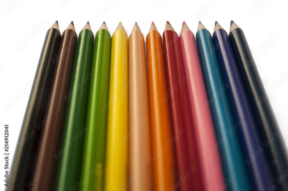 colored pencils on white background colored pencils on white background