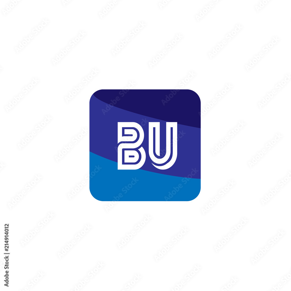 Initial Letter BU Logo Template Design