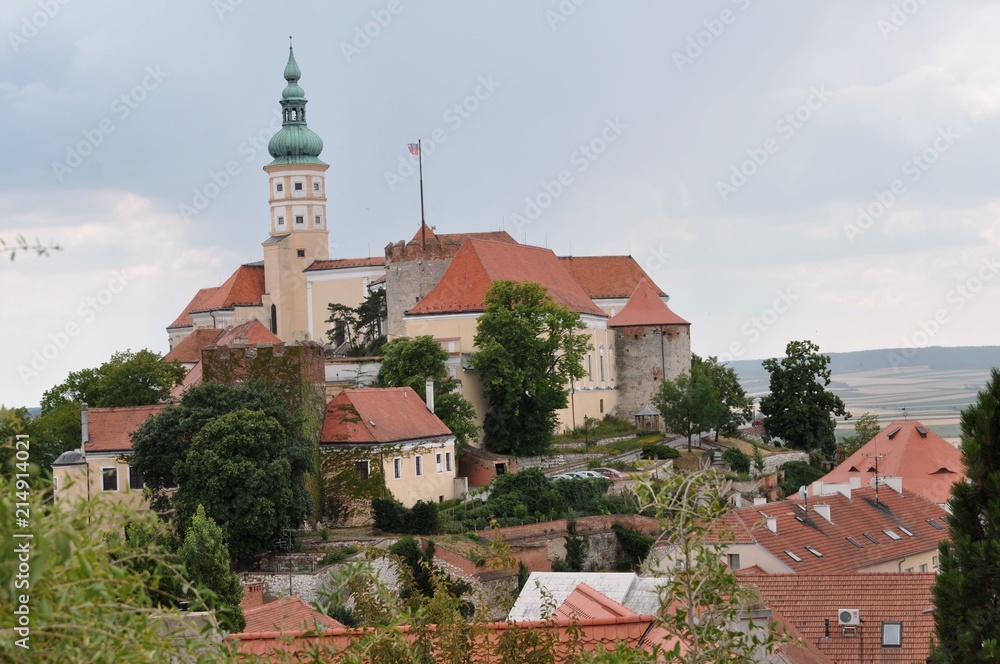 Old castle, the city of Mikulov, Moravia, Czech Republic, summer 2018.