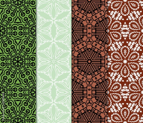Modern geometric pattern set. Vector illustration in color tones. For design