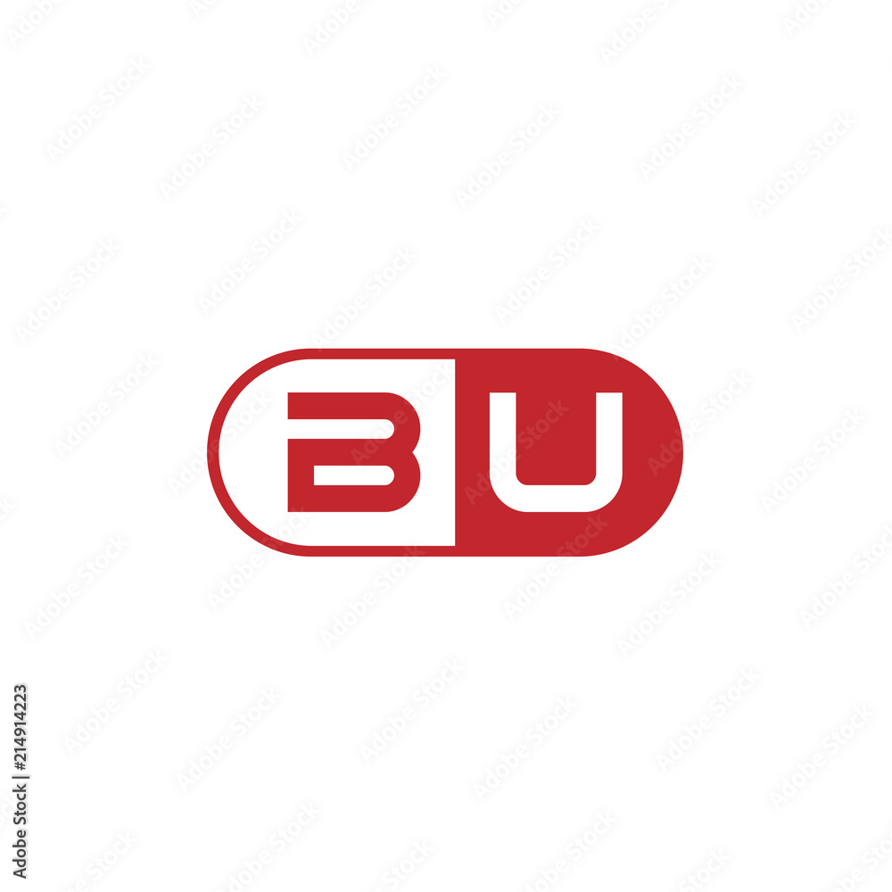 Initial Letter BU Logo Template Design