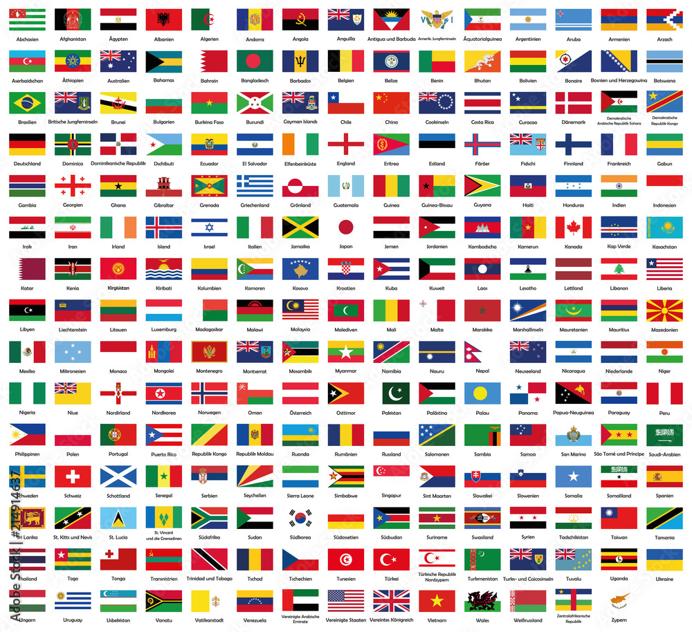 Fototapeta premium All National Flags Of The World