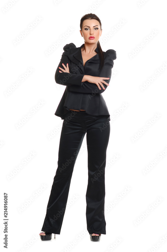 Portrait of a confident young woman standing isolated on white Portrait of a confident young woman standing isolated on white