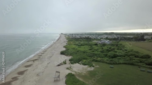 Wallpaper Mural Aerial view of a foggy day at the beach Torontodigital.ca