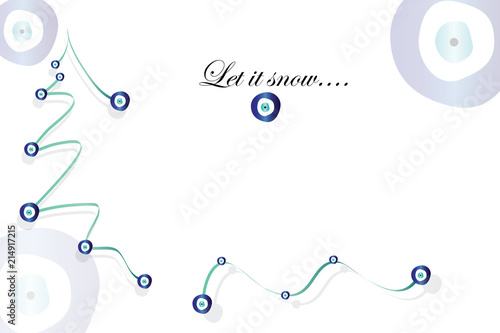 let it snow card with evil eye - Christmas card vector - greeting card